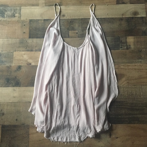 Free People Tops - Free People Oversized Flowy Cami Tank Lt Blush S